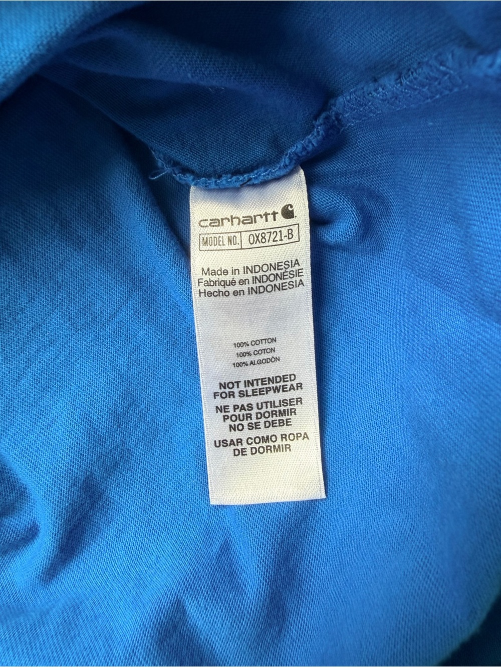 Carhartt Royal Blue One-Piece Bodysuit with Black Trim - Picture 9 of 9